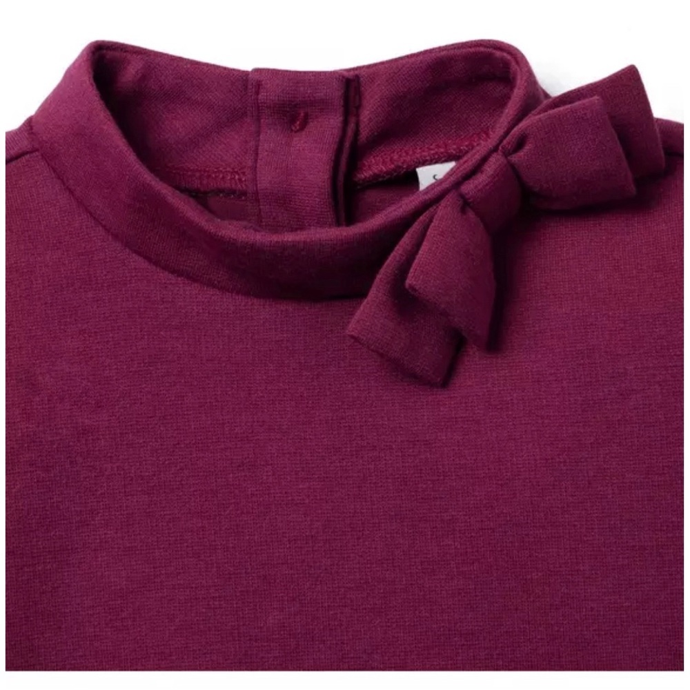 Brand New Janie & Jack Girls Burgundy Faux Fur Trim Top Top, Size 5, NWT - Picture 4 of 6